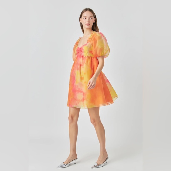 Endless Rose Dresses & Skirts - Endless Rose Organze Tie-dye Babydoll Dress Women’s Size Large